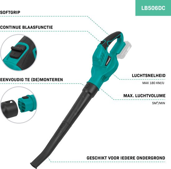 Souffleur - VONROC - 20V - 180 km/h - Nouveau modèle 2024 - Sans batterie ni chargeur rapide