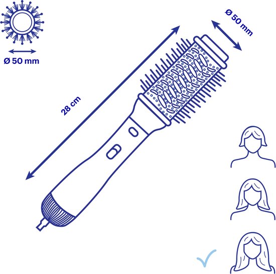 Philips Air Styler série 7000 – Brosse-sèche-cheveux – Pour des cheveux brillants, sains et pleins de volume – BHA710/00