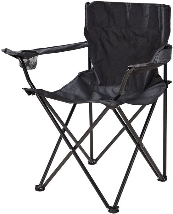 Chaise pliante en métal noir
