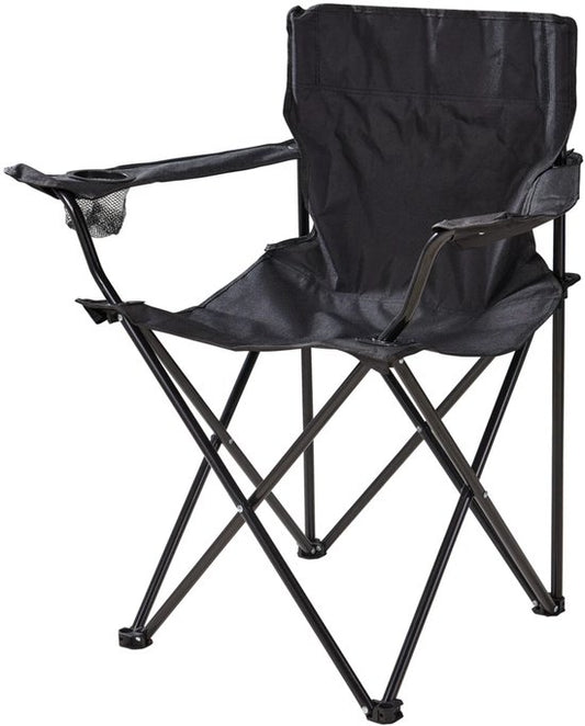 Chaise pliante en métal noir