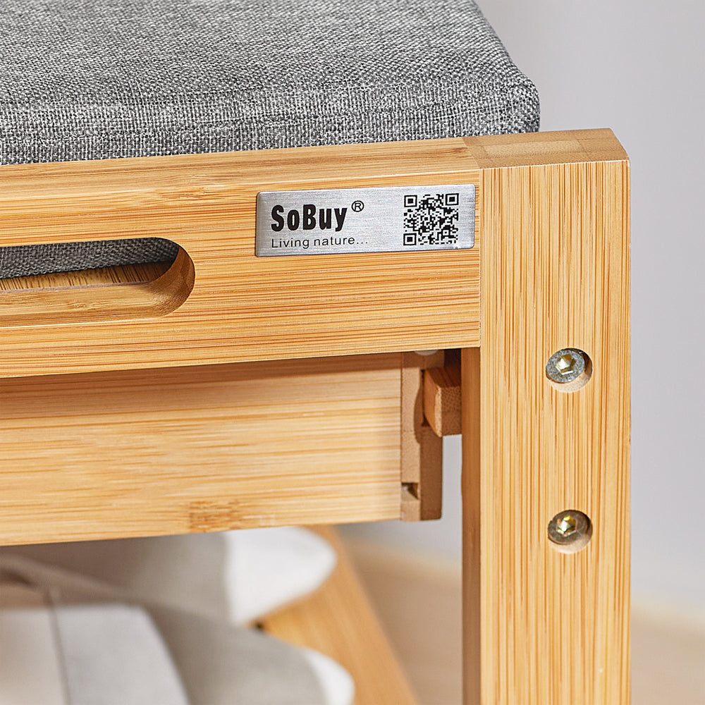 SoBuy FSR49-N Meuble à chaussures 2 étagères en bambou