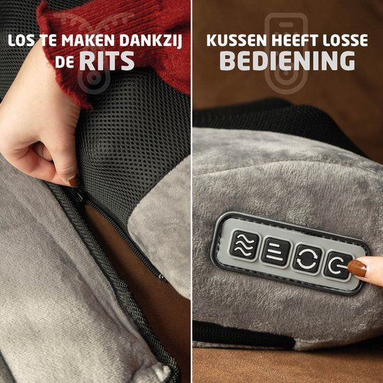 BREND BR-2230 Tapis et coussin de massage électrique - Matelas de massage avec chaleur, 5 modes de vibration et 3 intensités - Coussin de massage - 170X55 CM - Gris