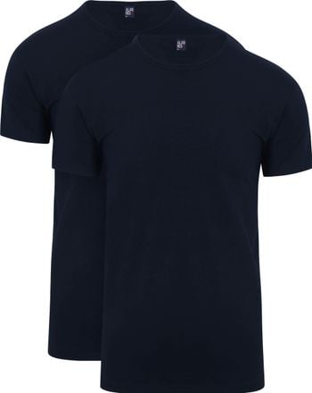 Alan Red - S - Lot de deux t-shirts Ottawa - stretch - Homme - Navy