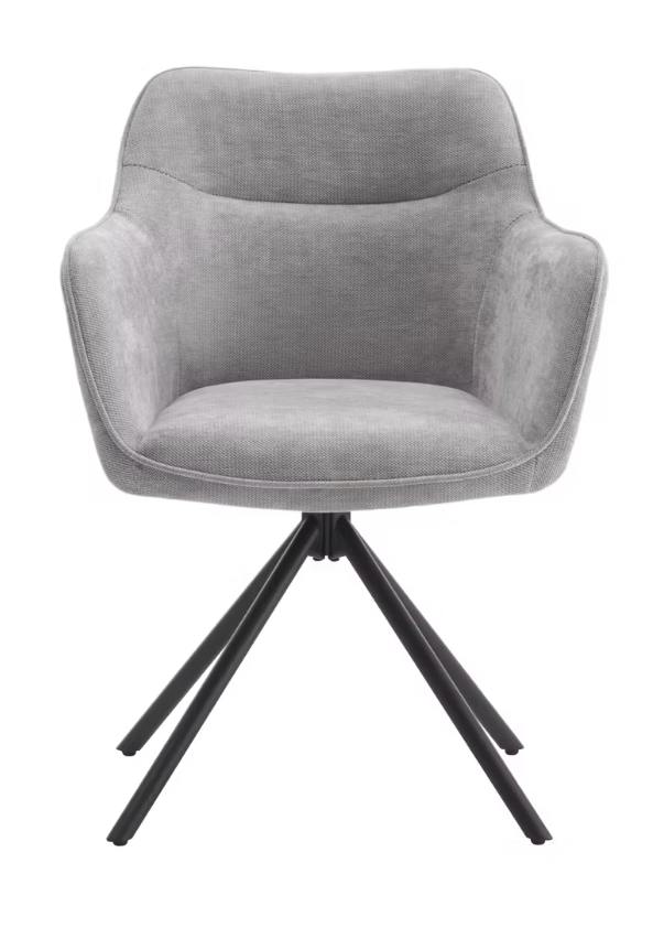 Criks Design Chaise de salle à manger pivotante Preston - 80,5x58x59 cm - Pieds noirs - Lot de 2