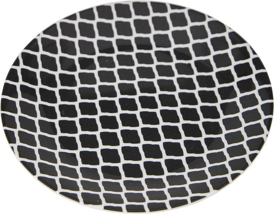 Bo-Camp - Vaisselle - Mix & Match - 16 pièces - Noir/Blanc