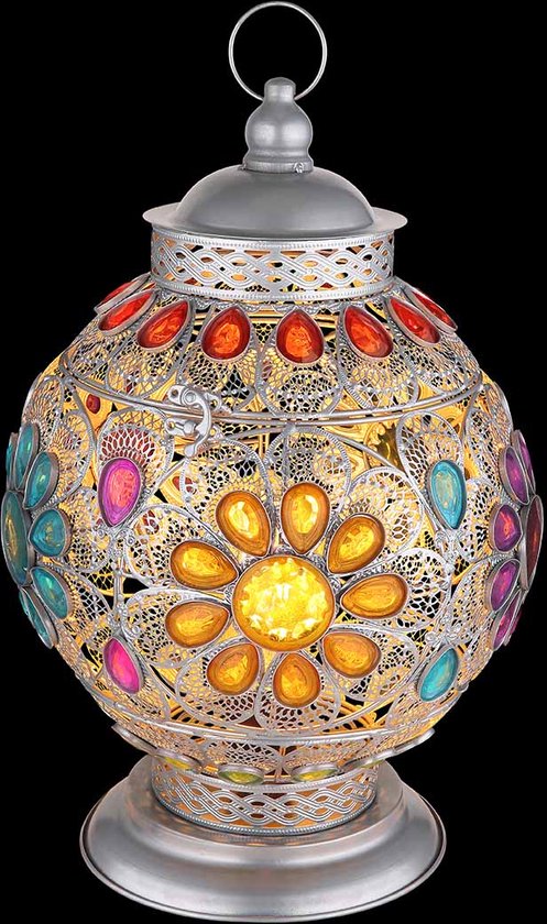 Globo lampe à poser Gelasius - argent - métal - 27 cm - douille E27 - 15658T