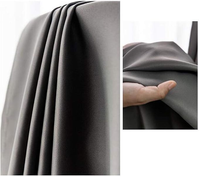 Home & Comfort Blackout Curtains - Rideau thermique occultant avec crochets pour salon - chambre d'enfant - chambre à coucher avec deux embrasses assorties - 150 x 250 cm - Gris argenté