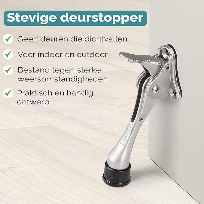 Essible Butoir de porte en acier inoxydable bronze - 13 x 4 cm - Butoir de porte réglable avec commande au pied