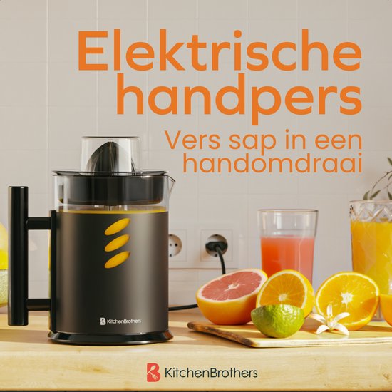 KitchenBrothers Presse-agrumes - Manuel - Avec bec et poignée - 1L - Noir