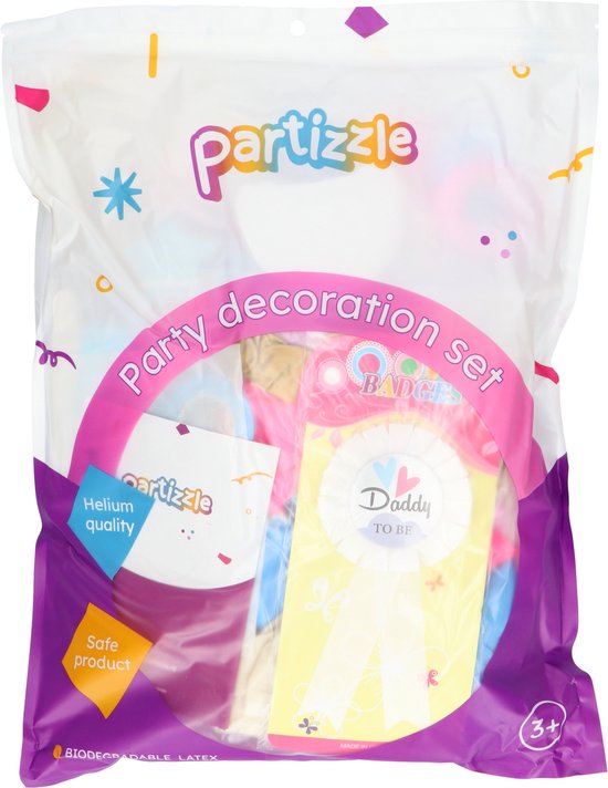 Partizzle - Décoration de fête pour la révélation du sexe - Décoration de la fête de naissance - Annonce du sexe - Garçon ou fille - XXL