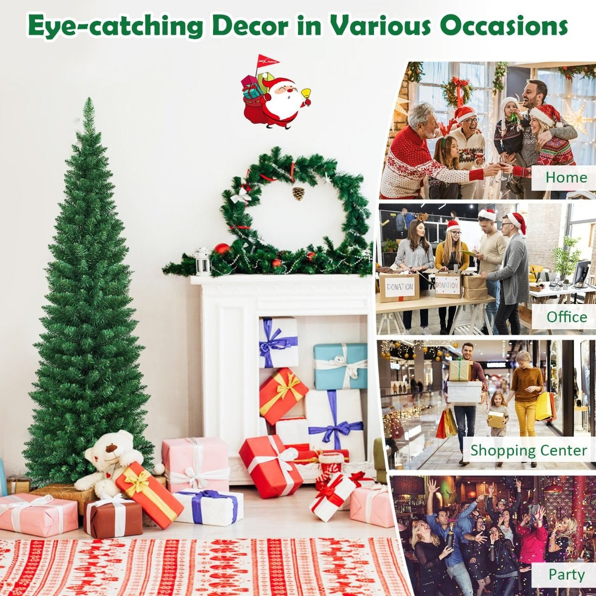 Coast Artificial Christmas Tree Arbre de Noël avec 1 000 aiguilles d'épicéa en PVC - Vert - 180cm