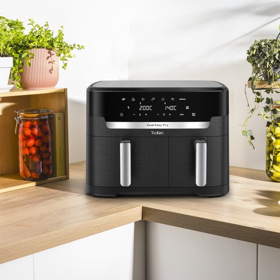 Tefal Easy Fry Dual XXL EY9428 - Friteuse à air chaud double XXL - 11 L - Bacs de 6,5 L et 4,5 L - 7 programmes - Pour 8 à 10 personnes