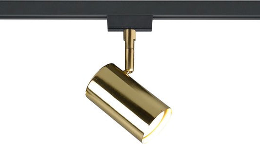 Éclairage sur rail à LED - Track Spot - DUOLINE - 2 phases - Douille GU10 - Rond - Or mat - Aluminium