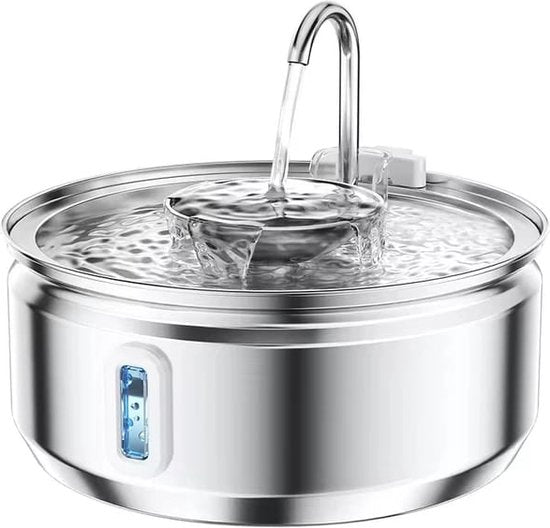 Selectedpets Abreuvoir pour chat en acier inoxydable - Abreuvoir pour chat - Filtre inclus - Capacité de 3,2L