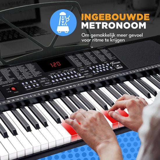 Finesse Keyboard Piano - Lighting - Stand & Accessories - 61 Keys - Digital Piano - Electric Piano - Child