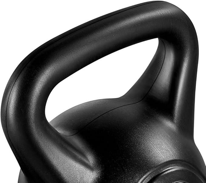 Yaheetech Kettlebell 12 kg Noir - Béton avec revêtement plastique - Poignée antidérapante