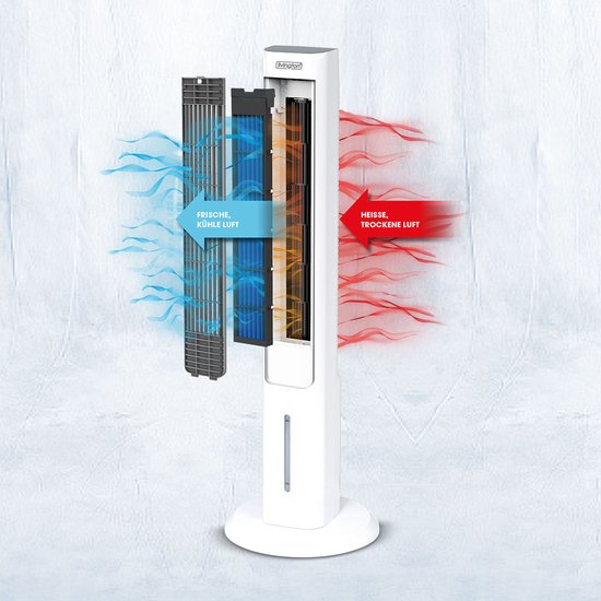 Livington ChillTower - Refroidisseur d'air à eau - climatiseur portable à 3 niveaux - puissant refroidisseur d'air « maxi-tower » avec un réservoir offrant 12 heures de refroidissement