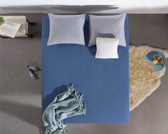 Drap-housse Dreamhouse Jersey Stretch - 100% coton - 80/90/100x220 - Bleu