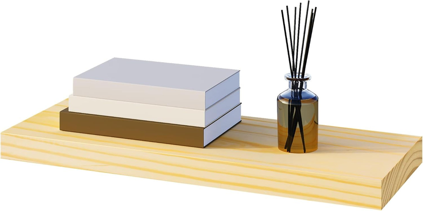 eSituro Etagère murale en bois - Etagère murale flottante avec fixation invisible - aspect bois - 50 x 19 x 3,5 cm