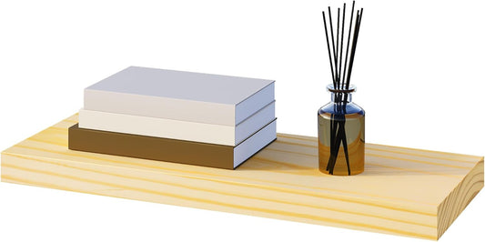 eSituro Etagère murale en bois - Etagère murale flottante avec fixation invisible - aspect bois - 50 x 19 x 3,5 cm