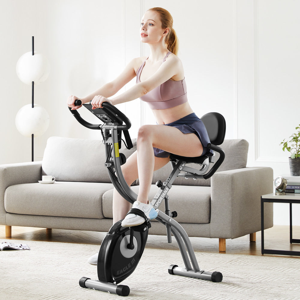 Sportana Hometrainer Eagle 3 - Inklapbaar 10 Niveaus – Zilver Zwart