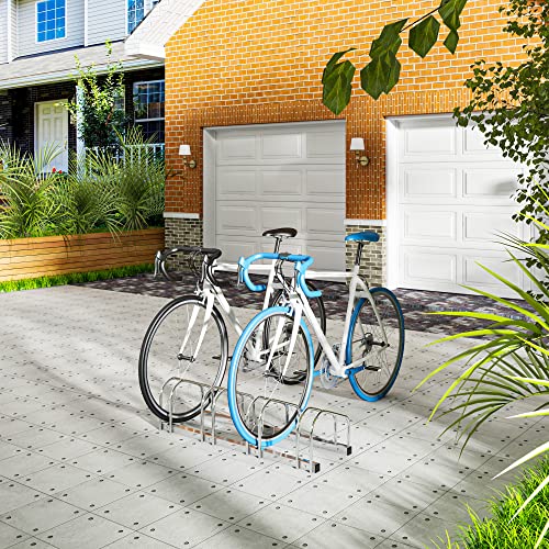Woltu FZ1139m2 Porte-vélos pour 4 vélos - Porte-vélos robuste en métal pour l'intérieur et l'extérieur - Noir - 120 x 40 x 50 cm