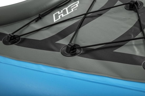 Bestway - Kayak Gonflable - Hydro-Force Cove Champion X2 - 2 Personnes - Inclus : Pagaies, Sièges, Pompe à Main et Ailerons