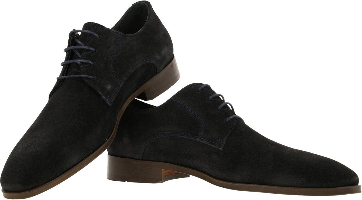 Chaussures à lacets B Amsterdam pour homme - Bleu foncé - Taille 43 - Daim