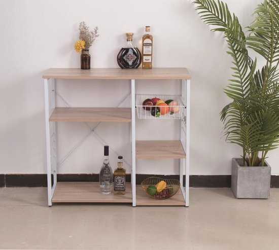 VDD Industrial Vintage Design - Chariot de service - Blanc - 90x40x88cm