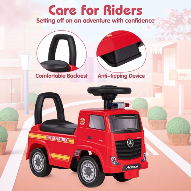 Coast - Mercedes-Benz Voiture Enfant - Permis, Duwauto, Musique & Klaxon, 2-6 ans - 48.8 x 24.4 x 35.3 cm - PP/PE - Rouge/Noir