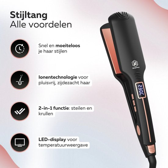 Beeperfect® Straightener Pro Straight - Lissage et bouclage - Lisseurs - Lisseur à cheveux - 80℃ à 230℃ - Tapis chauffant inclus