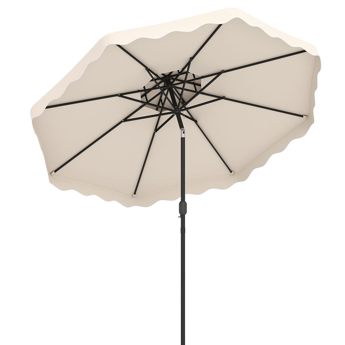 Parasol de terrasse Coast - angle réglable - structure métallique robuste - beige 300 x 300 cm