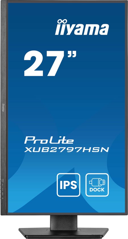 iiyama ProLite XUB2797HSN-B2 - 27 pouces - Full HD - IPS - Hub USB (4 ports) - Réglable - Station d'accueil USB-C