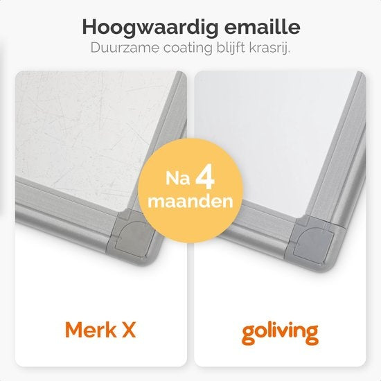 Tableau blanc avec Marqueurs - Goliving - 60 x 90 cm - Tableau magnétique - Planning hebdomadaire - Tableau noir