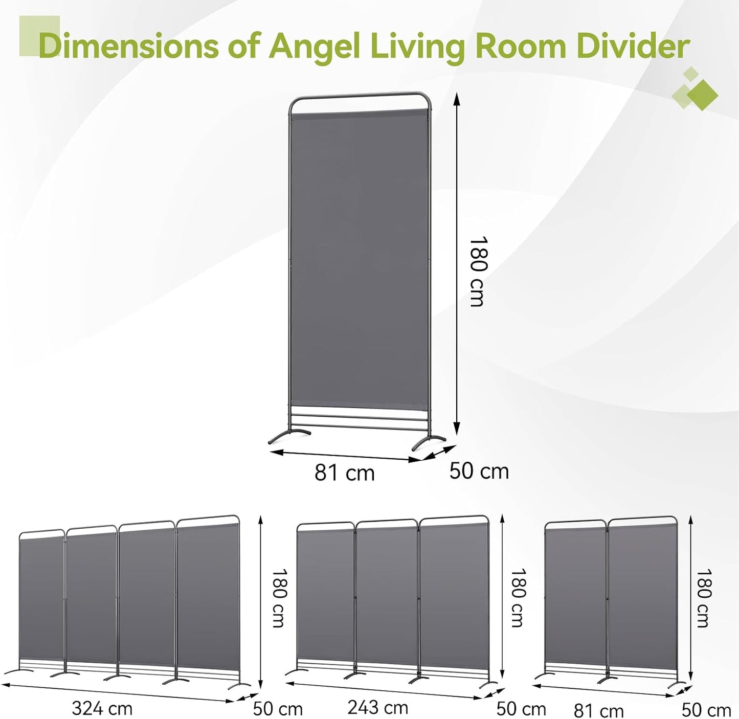 Paravent Angel Living - Connectable - 180 x 81 cm - Gris