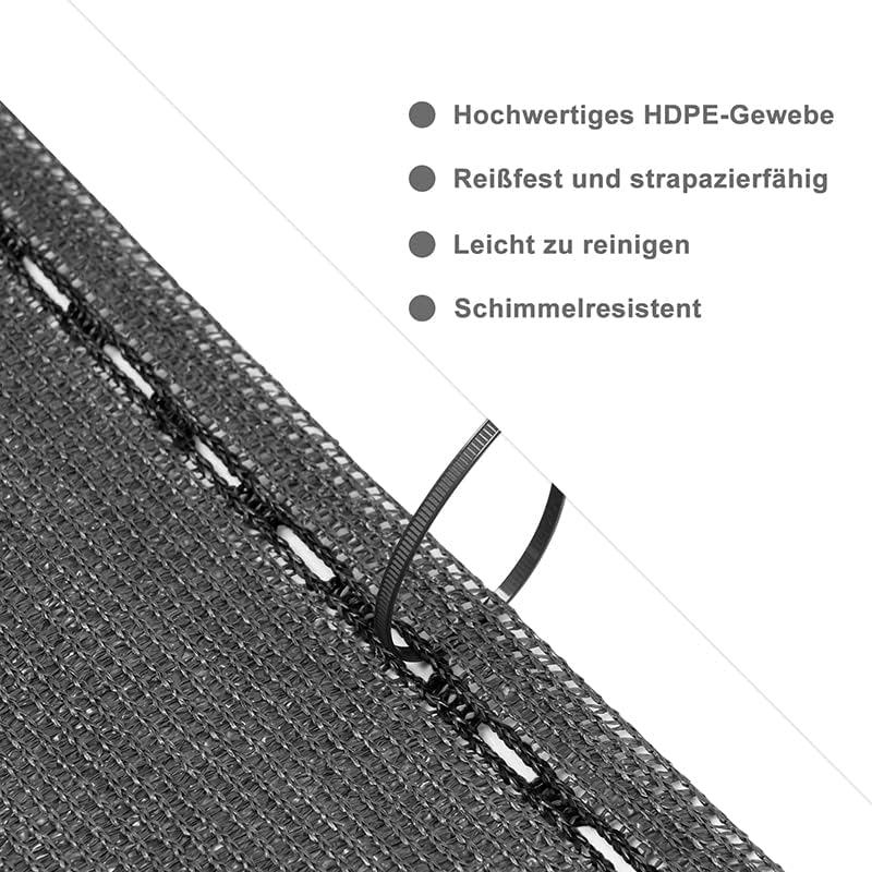 Brise-vue Woltu 1,5 x 25 m - Anthracite - HDPE Shade Net 150 g/m² - Brise-vue et brise-vent