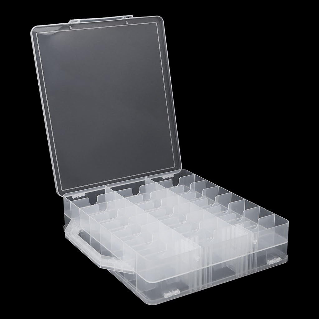 Jojobasic 48 Lattice Holder Display Container Organizer Storage Box - 48 compartiments - Transparent - 34.5x30x8 cm