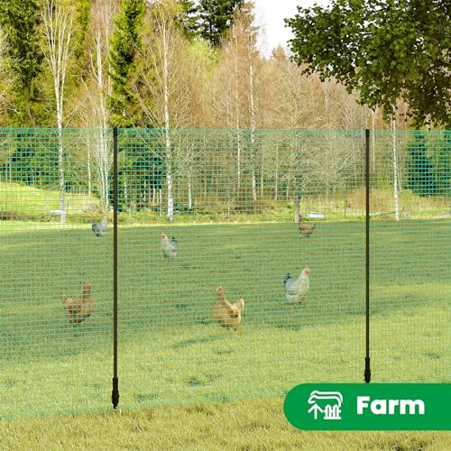 Filet de clôture Woltu vert avec poteaux et fixations 25 x 0,9 m Clôture de jardin