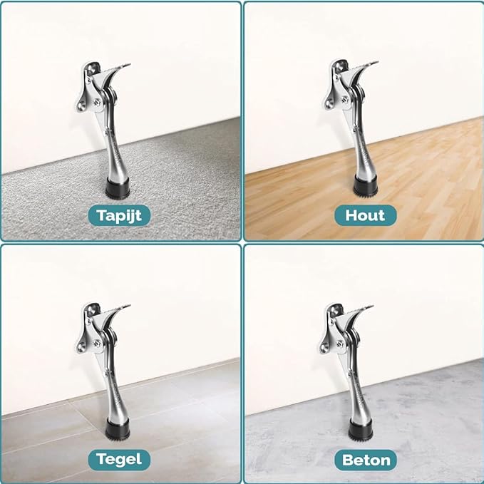 Essible Butoir de porte en acier inoxydable bronze - 13 x 4 cm - Butoir de porte réglable avec commande au pied