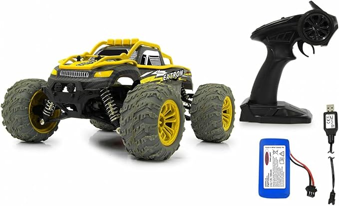 Jamara - Extron Junior Truggy - 4WD High-Speed RC Car - Echelle 1:14 - Plastique - Jaune/Gris