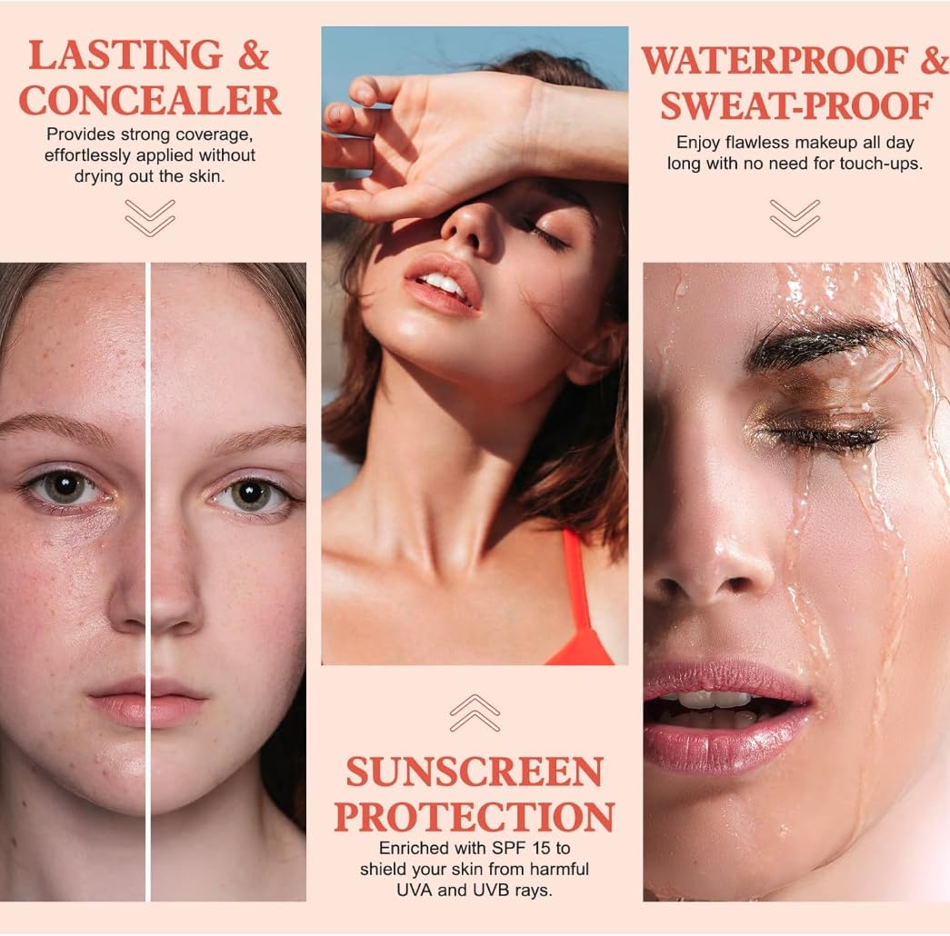 Fond de teint Faas TLM - Fond de teint changeant - S'adapte au teint - Hydratant et hypoallergénique - Tenue 24 heures - Waterproof - Maquillage Ultra HD - Facteur de protection solaire 15