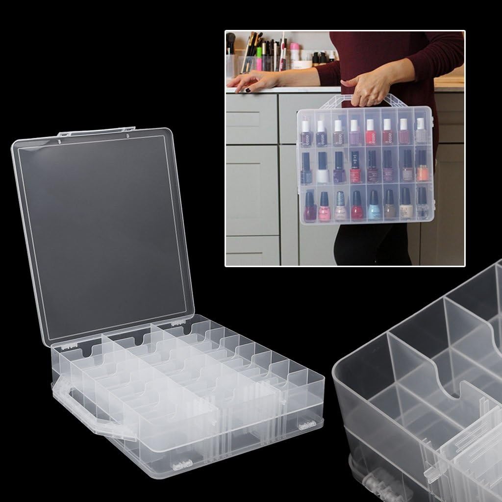 Jojobasic 48 Lattice Holder Display Container Organizer Storage Box - 48 compartiments - Transparent - 34.5x30x8 cm