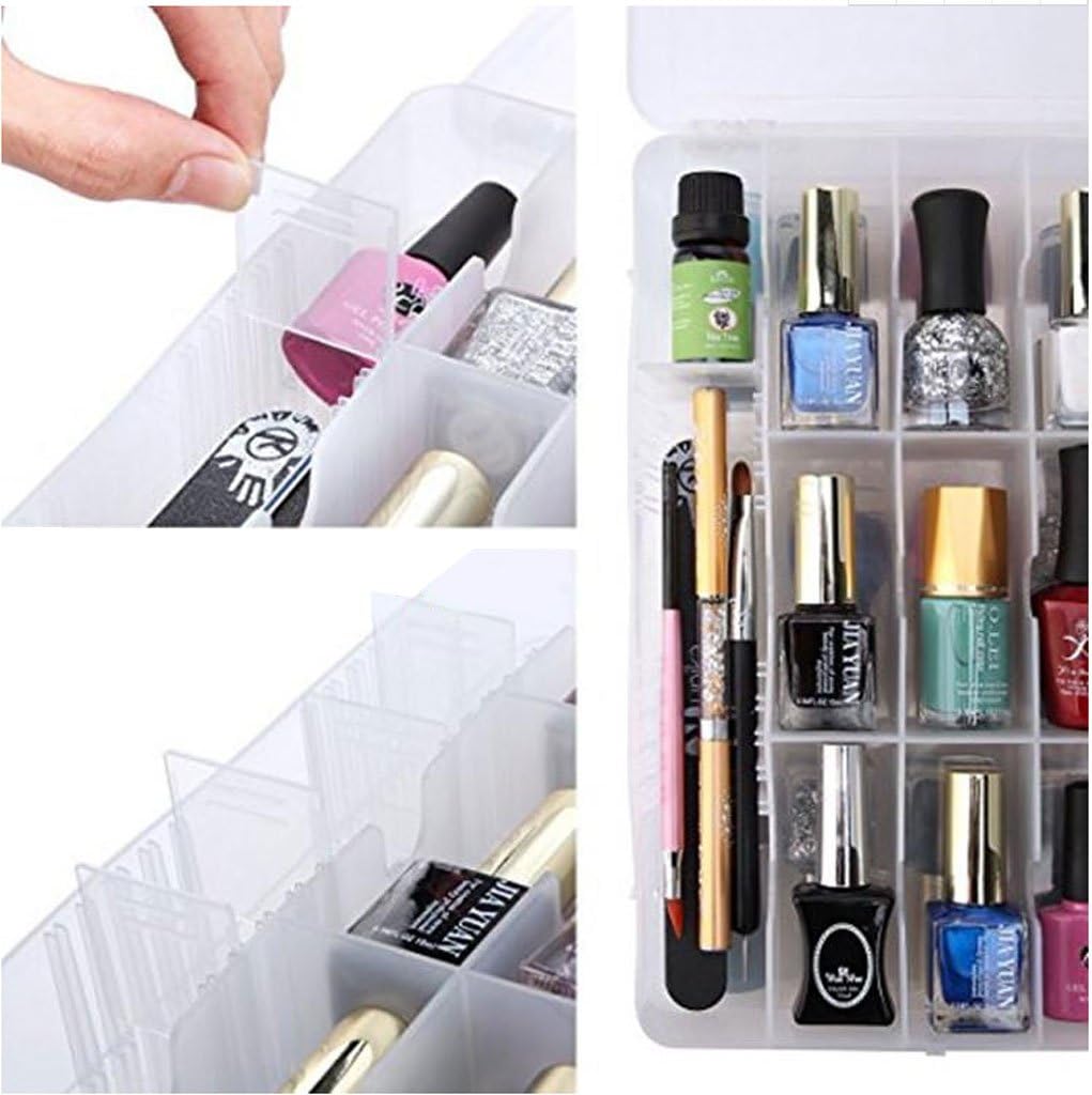 Jojobasic 48 Lattice Holder Display Container Organizer Storage Box - 48 compartiments - Transparent - 34.5x30x8 cm