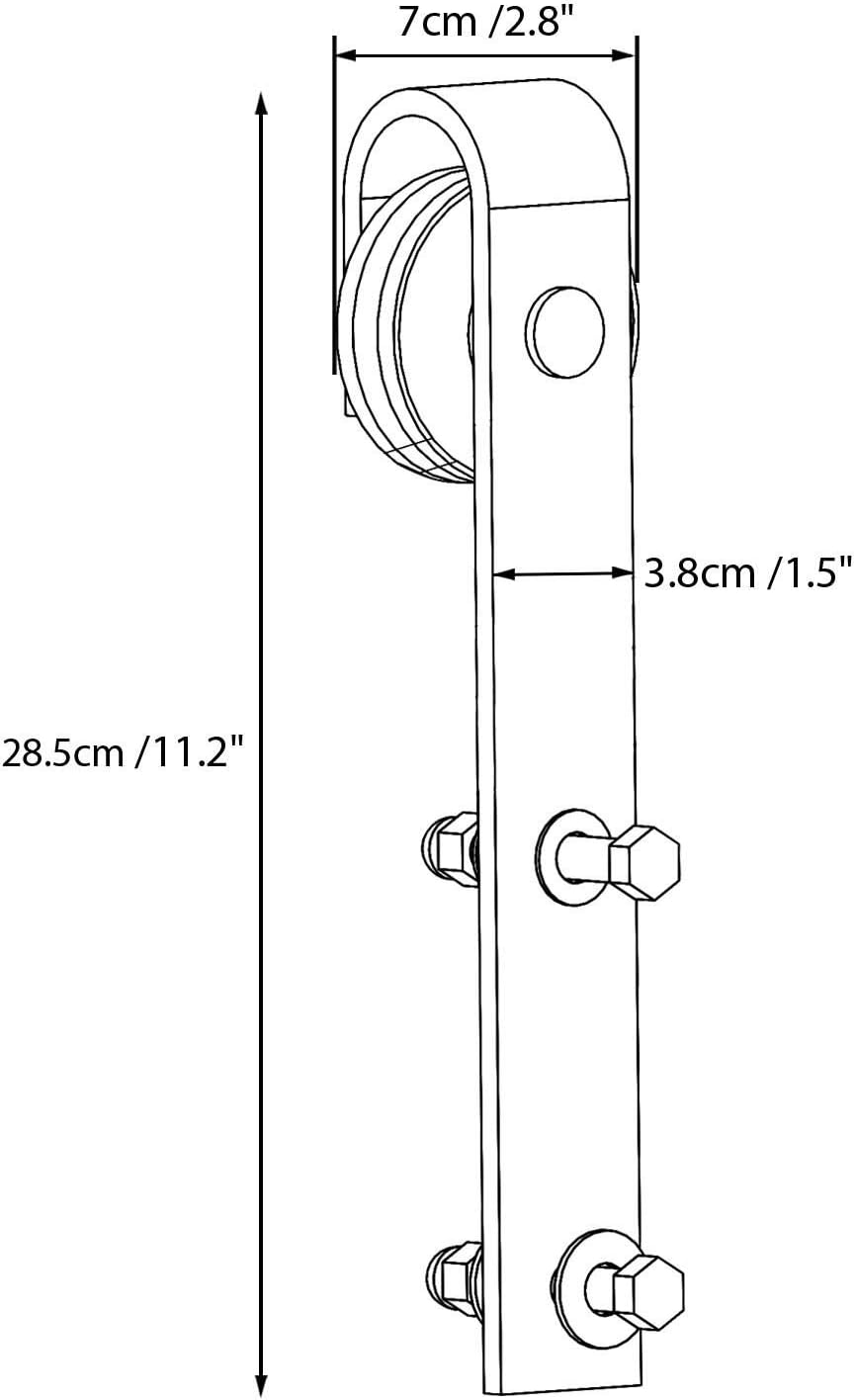 Yaheetech Quincaillerie pour porte coulissante - Jusqu'à 100 Kg - Fer - 244 x 23 x 5,5 cm - Noir