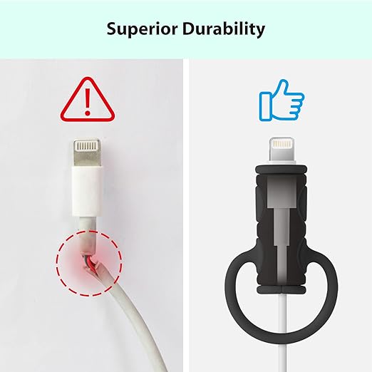 Bone Cable Protection, 3 pièces Silicone Cable Hose for Lightning iPhone Charging Cable
