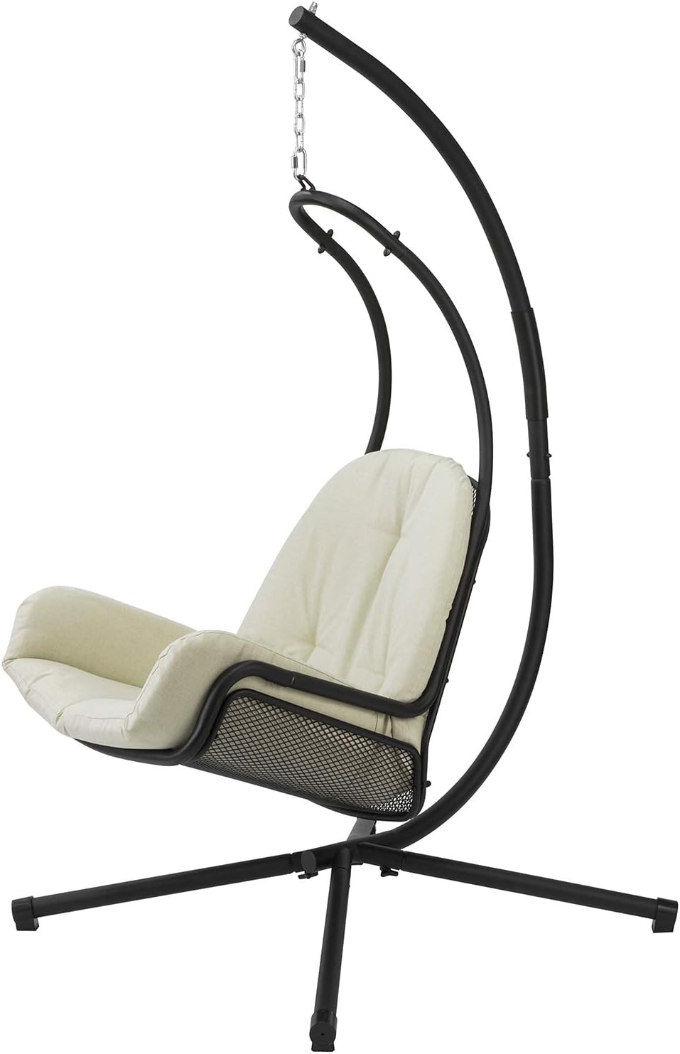 SoBuy Chaise suspendue avec cadre - Max. 150 kg - 103 x 125 x 190 cm - Crème