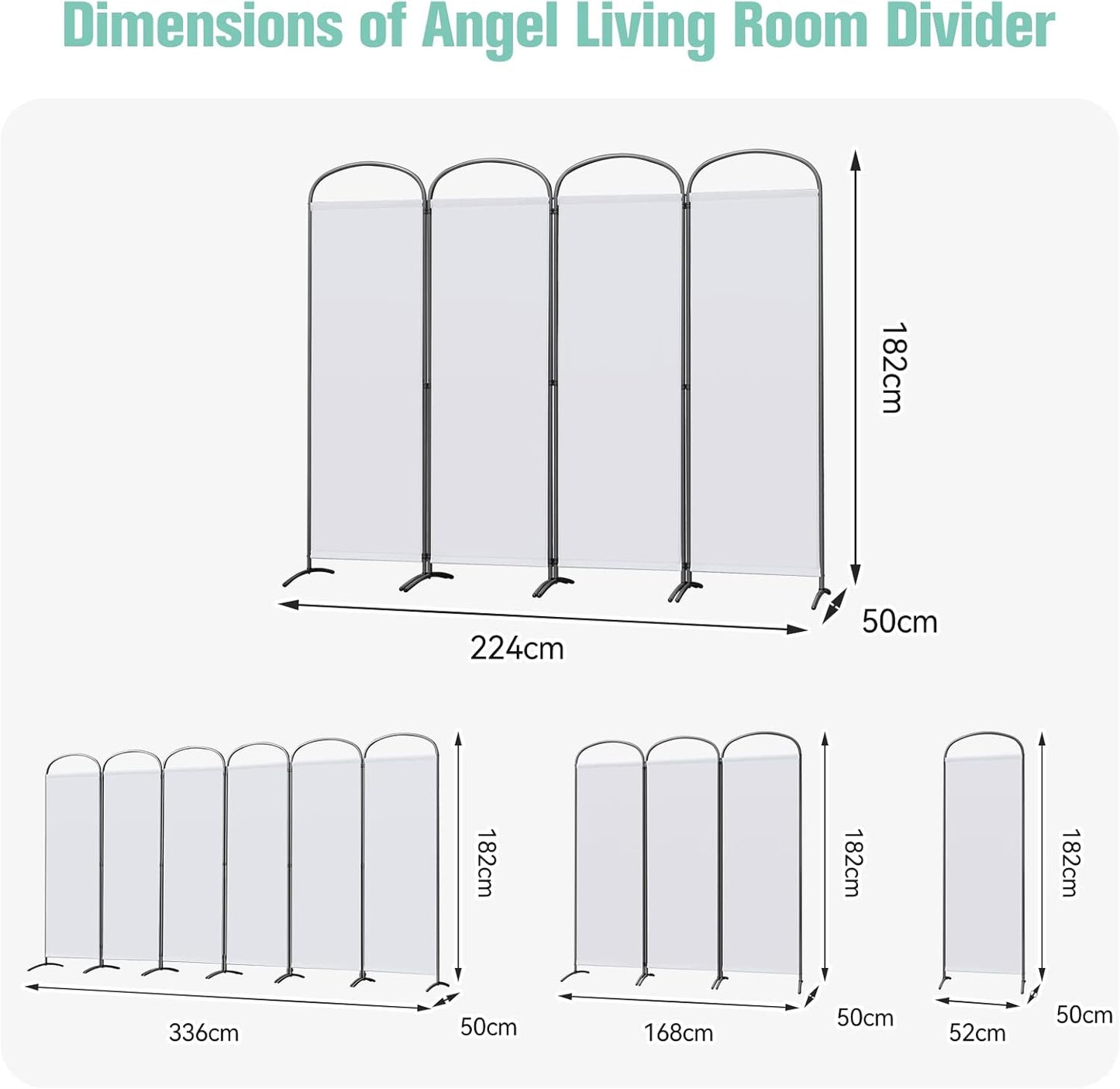 Angel Living Screen 4 panneaux - 224 x 182 cm - Blanc