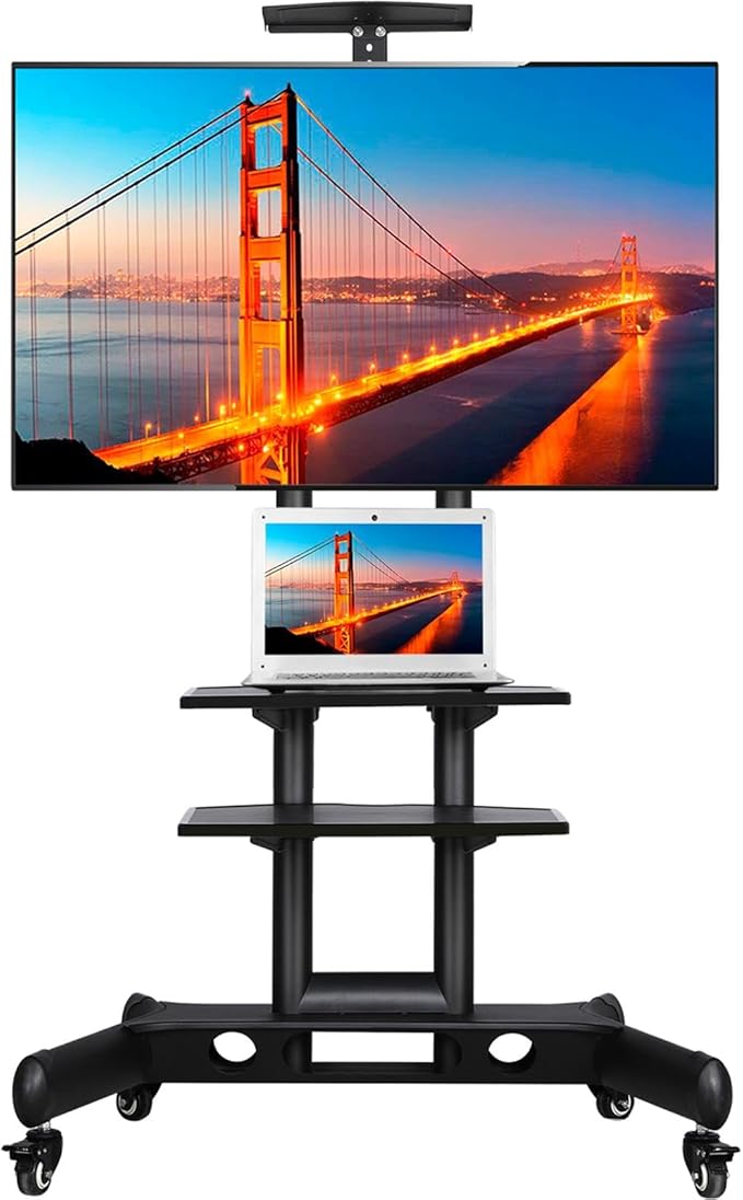 Yaheetech Support TV - Mobile - Réglable - 32-75 pouces - Noir