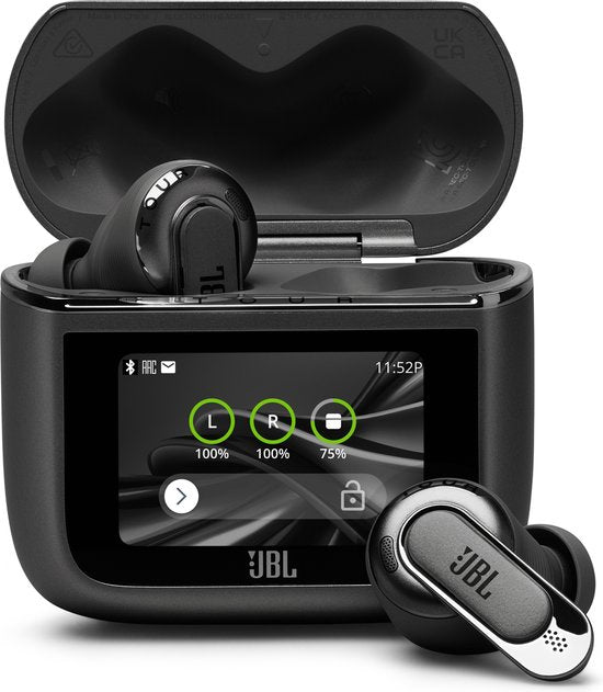 JBL Tour Pro 3 - Écouteurs sans fil avec réduction de bruit - Étui intelligent avec écran tactile - Bluetooth « True Wireless » - Audio haute résolution (LDAC) - 50 heures - Noir