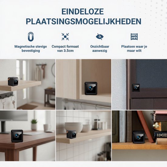 Caméra espion UPLY - Caméra cachée - Carte SD 64 Go - Mini caméra cachée - Caméra espion - Wi-Fi 1080p - Vision nocturne et détection de mouvement - Avec application - Sans fil - Petite caméra d'espionnage